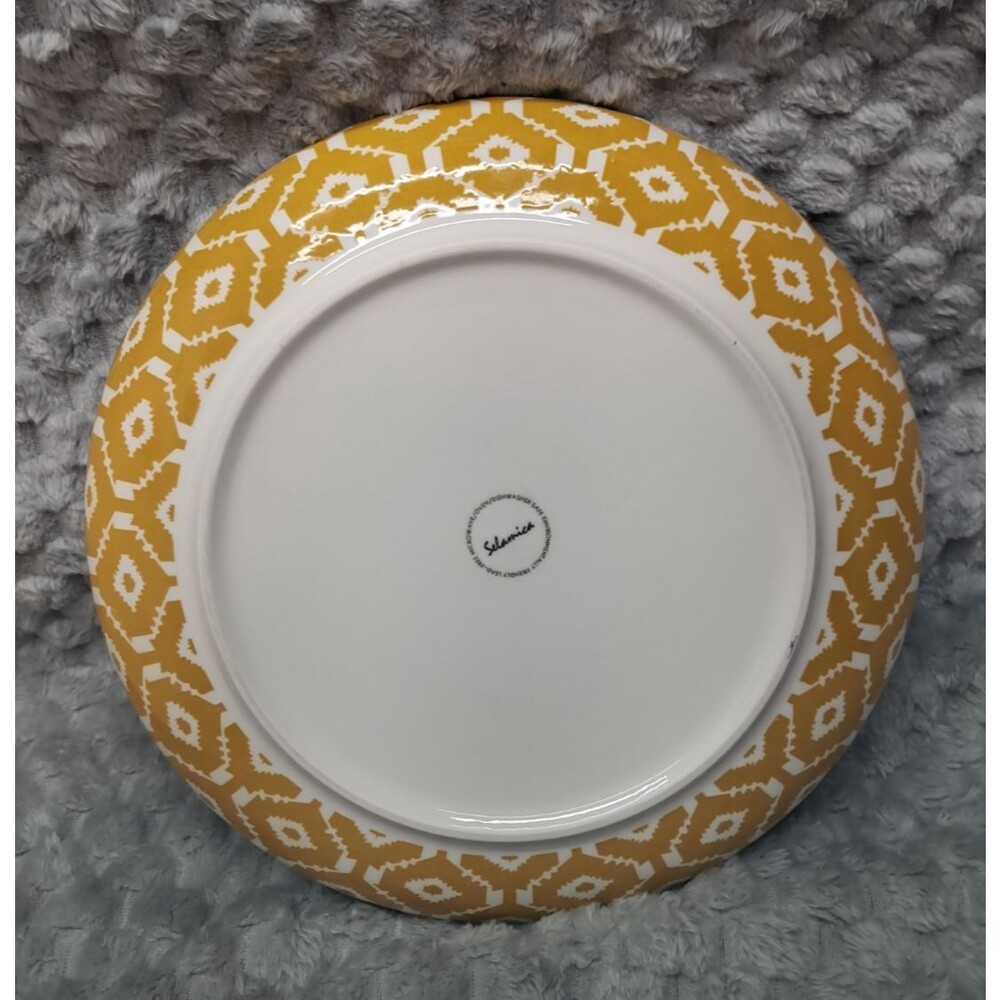 Set 4 Selamica Porcelain Dinner Plates Large 10.5" Dinnerware Ceramic Geometric - Picture 9 of 16